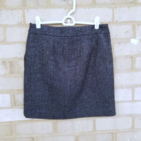 Ann Taylor Black A Line Skirt Size 2 shimmering eyelash fabric - Picture 5 of 8